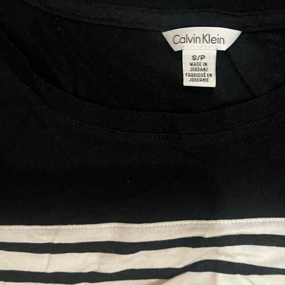 Calvin Klein Top Blouse Sheer Black and White - Picture 3 of 4